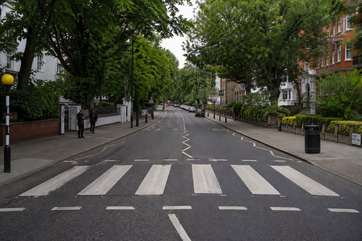 Quiet tree-lined city avenue in a refined neighborhood