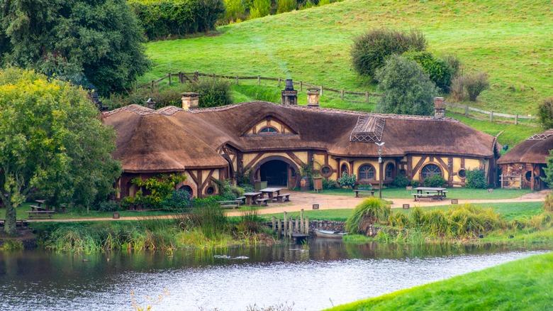 Hobbiton movie set village in New Zealand