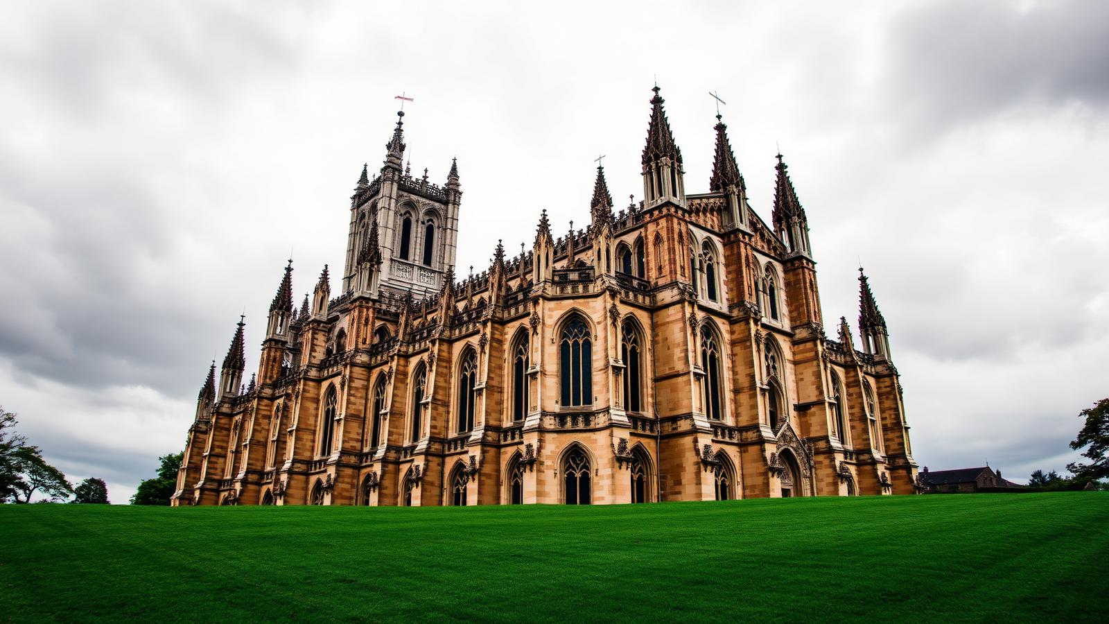 Catedral gótica de Wells con su fachada occidental llena de esculturas medievales